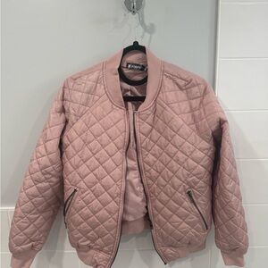 Allegra K Women's Pink Quilted Jacket